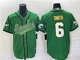 Men's Philadelphia Eagles #6 DeVonta Smith Green Gold Cool Base Baseball Stitched Jersey,baseball caps,new era cap wholesale,wholesale hats